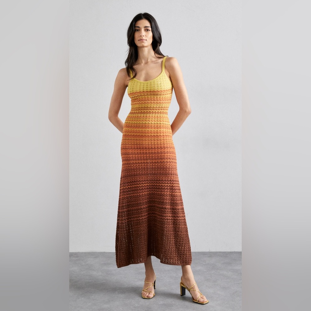 SANDRO SUNSET KNIT MAXI DRESS NWT size 40